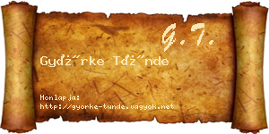 Györke Tünde névjegykártya