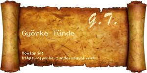 Györke Tünde névjegykártya